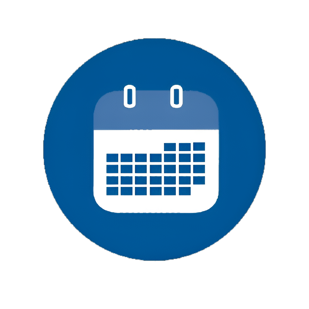 calendario color azul